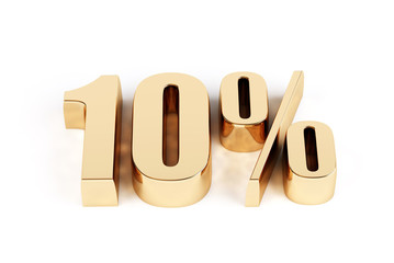 3d render of a gold 10 percent
