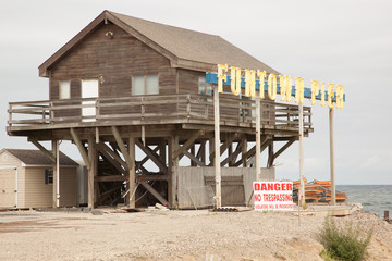 Board walk after the hurricane