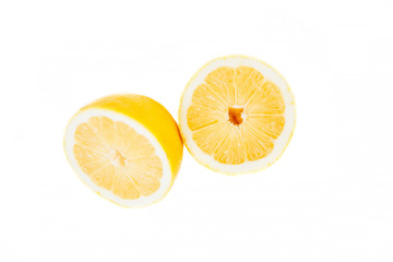 Cut a lemon white background