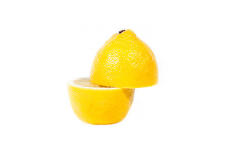 Cut a lemon white background