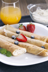 Delicious Pancakes with fruits