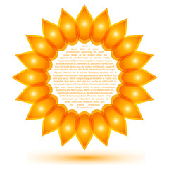 Beautiful sunflower icon, shape