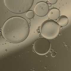 Oil drops on a water surface