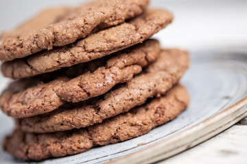 Stack of chocolate cookies