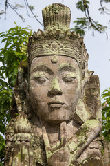 Traditional sculpture in the temple in Ubud, Bali, Indonesia