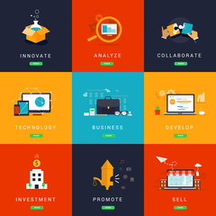 Flat Designed Business  Concepts for Innovation.Technology.