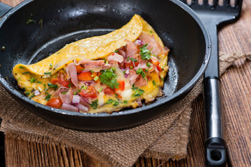 Frypan with Ham and Cheese Omelette