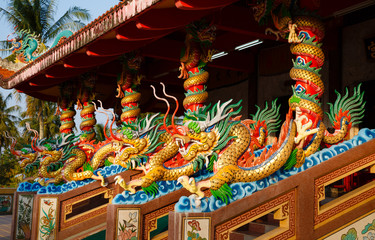 Obraz premium celebration of the Chinese new year in the temple Saphan Hin