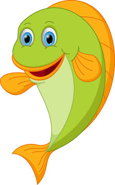 Happy fish cartoon