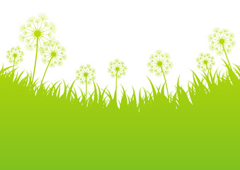 Green spring background with place for text