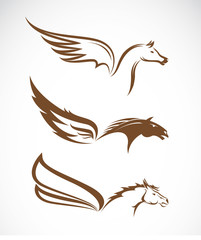 Vector image of an pegasus winged horses