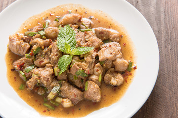 Thai Spicy Grilled Pork, Moo Nam Tok