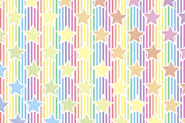 背景素材壁紙 星 スター 星屑 銀河 天の川 天の河 虹 虹色 レインボー カラフル パステルカラー 縞 縞模様 ストライプ Wall Mural Tomo00