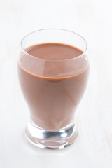 chocolate milk in a glass