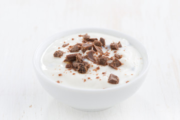 creamy yogurt with chocolate