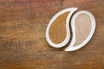 teff grain and flour