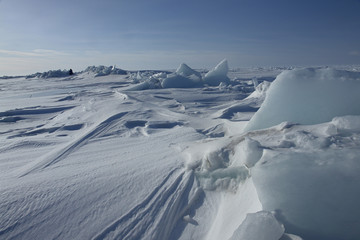On the ice of the Arctic Ocean.