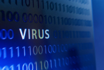 Virus inscription on monitor