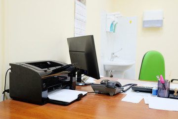 The image of an empty doctor's room