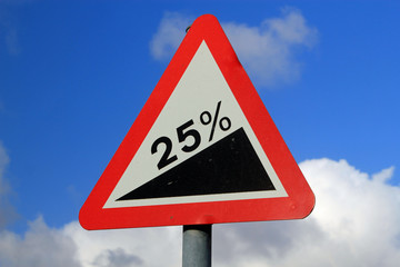 Sharp increase, upward climb and struggle