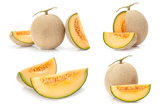 composite of Japanese yellow melon fruit