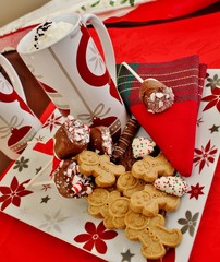 Gingerbread cookies and a cup of hot chocolate.  
