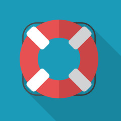 Lifebelt flat icon design. Security and safety concept