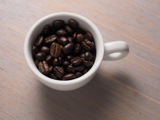 Cup of hot espresso coffee