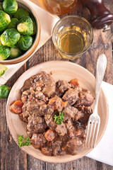 beef, carrot and sauce