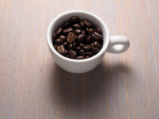 Cup of hot espresso coffee