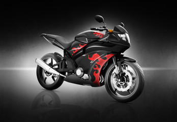 Obraz na płótnie Canvas Motorcycle Motorbike Bike Riding Contemporary Black Concept