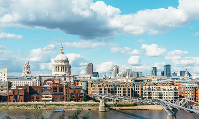 Thames river and St. Paul cathedral from south side
