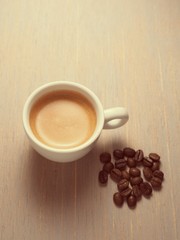 Cup of hot espresso coffee