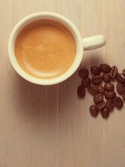 Cup of hot espresso coffee