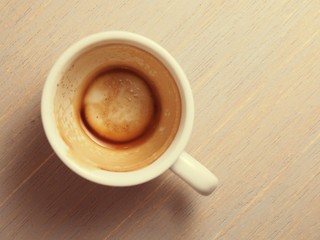 Cup of hot espresso coffee