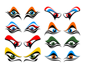 Set of abstract eyes