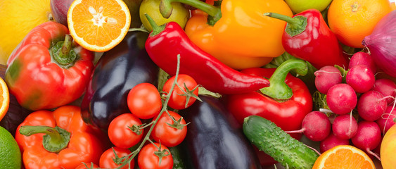 fresh fruit and vegetable background