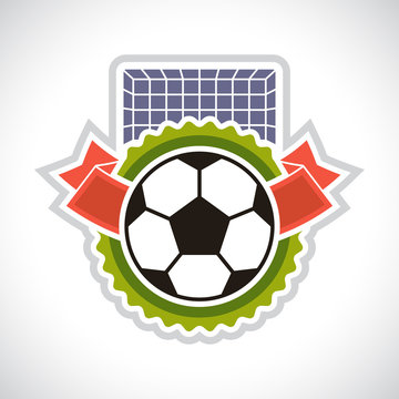Sports illustration soccer football badge.