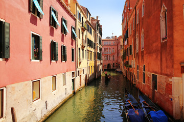 Fototapeta na wymiar Venice. Canal with gondolas, Italy