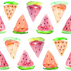 Watercolor seamless watermelon pattern