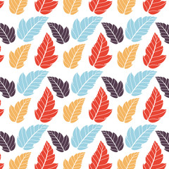 Colored pattern on leaves theme. Autumn pattern with leaves.Can