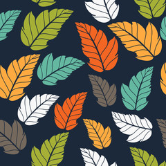 Colored pattern on leaves theme. Autumn pattern with leaves.Can
