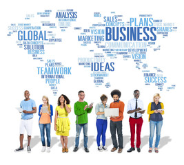 Fototapeta premium Business Global World Plans Organization Enterprise Concept