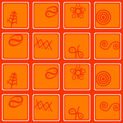 seamless background with Trypillian culture ornaments