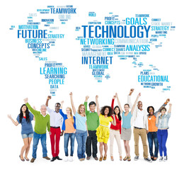 Obraz premium Technology Networking Connection Global Communication Concept