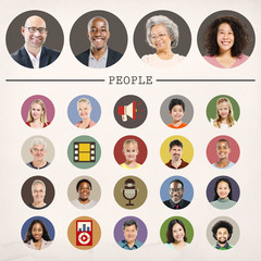 Faces People Diversity Community Portrait Concept