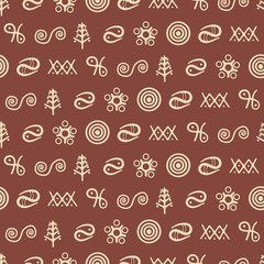 seamless background with Trypillian culture ornaments