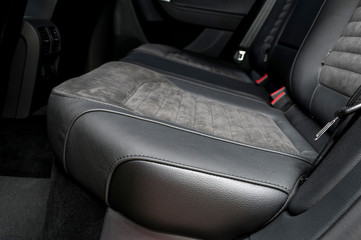 Fototapeta na wymiar Back passenger seats in modern car. Interior detail.