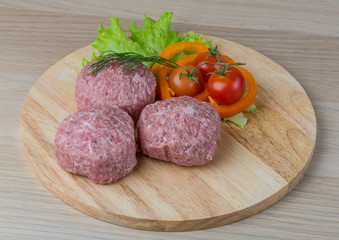 Raw burger cutlet