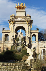 Fototapeta na wymiar De la Ciutadella Park with Fountain, in Barcelona, Spain.